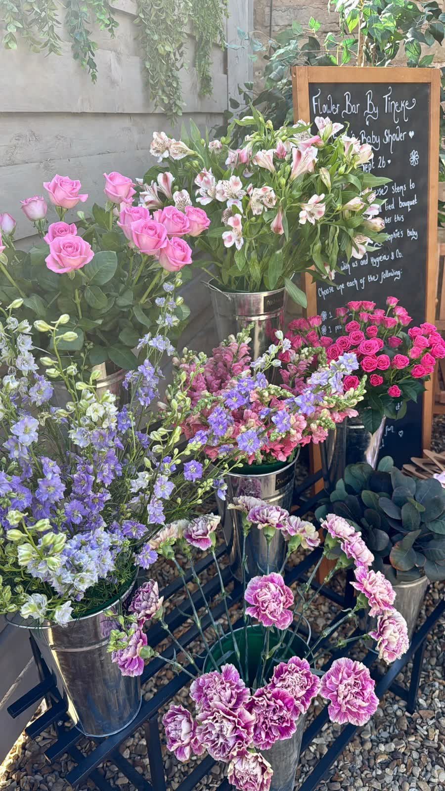Fresh flowers at the Tineke Florals flower bar