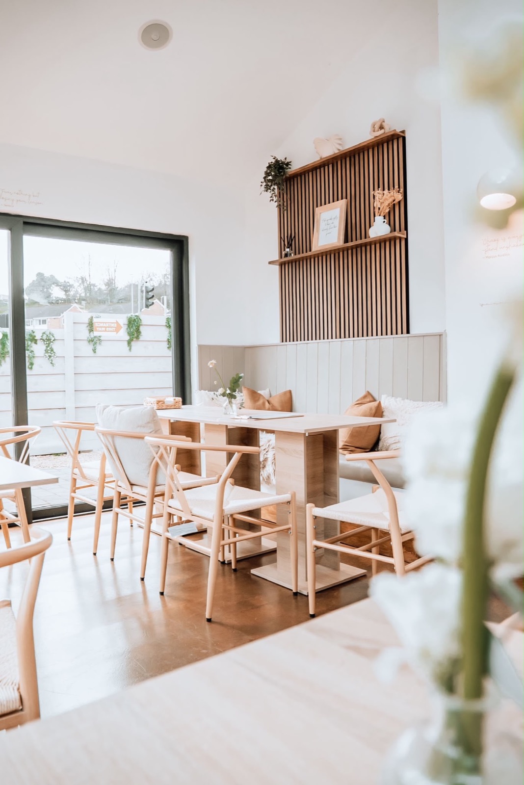 The bright dining room